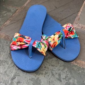 HAVAIANAS St. Tropez Women’s Sandals Blue Tropical